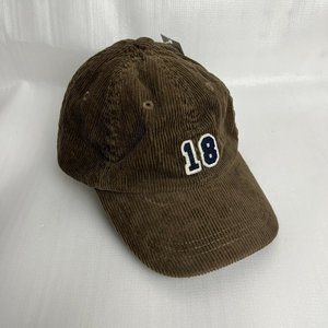 The Childrens Place “18” Baseball Cap Brown Corduroy Size 18-24
